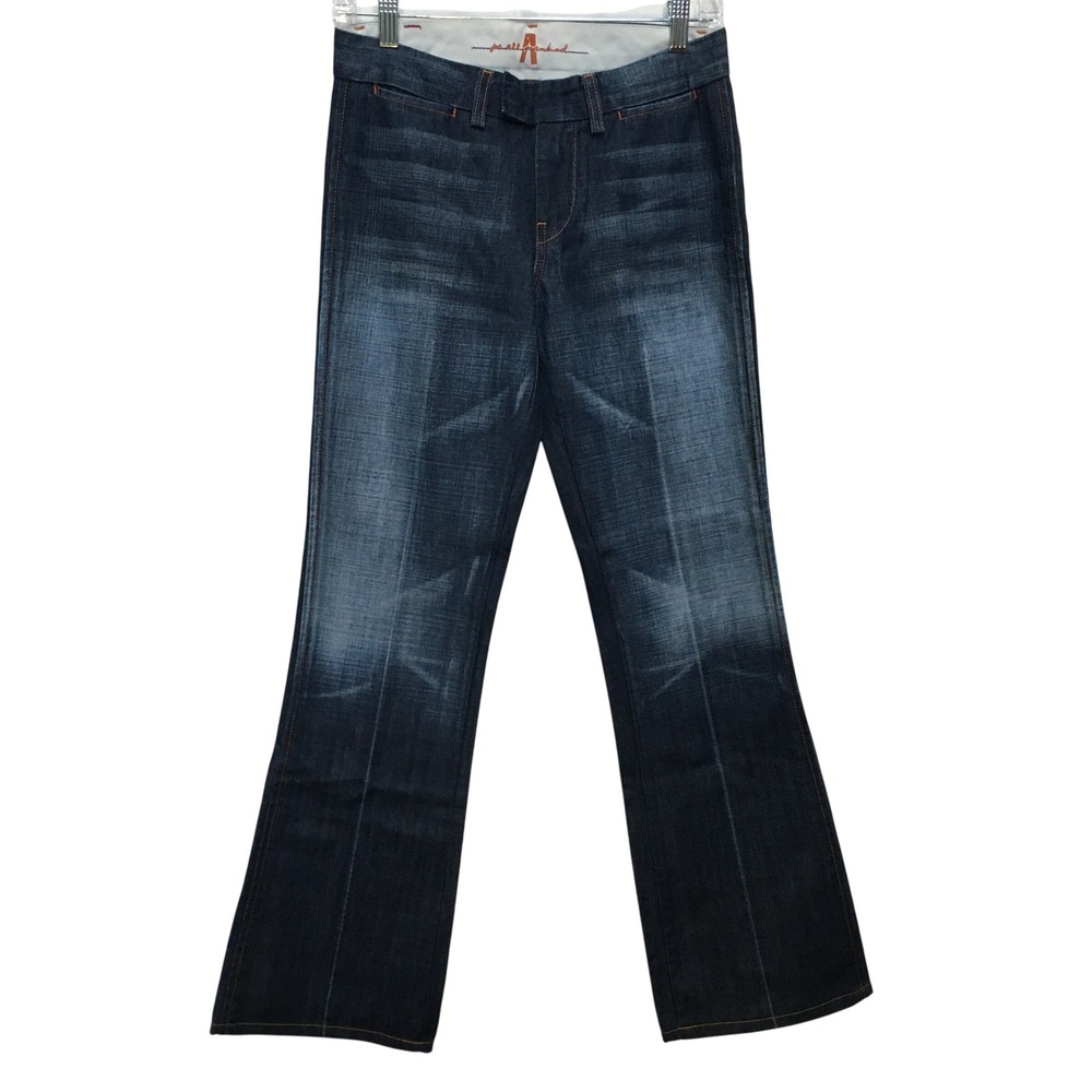 7 For All Mankind Flare Leg Dark Wash Jeans Women's 26 Blue Y2K Retro Indie